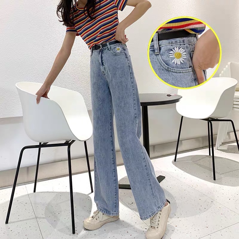 Wide leg jeans women's Zou Ju straight tube loose summer dress