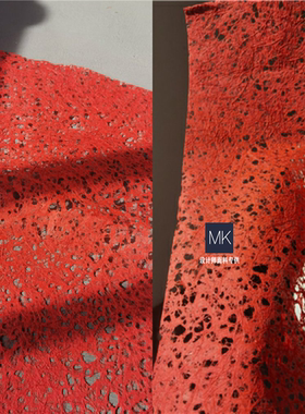 水溶纸破洞红色纸原创立体重工肌理纸不规则面料再造设计服装布料