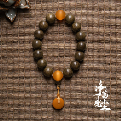 15mm川料14颗乌木金丝楠手持念珠