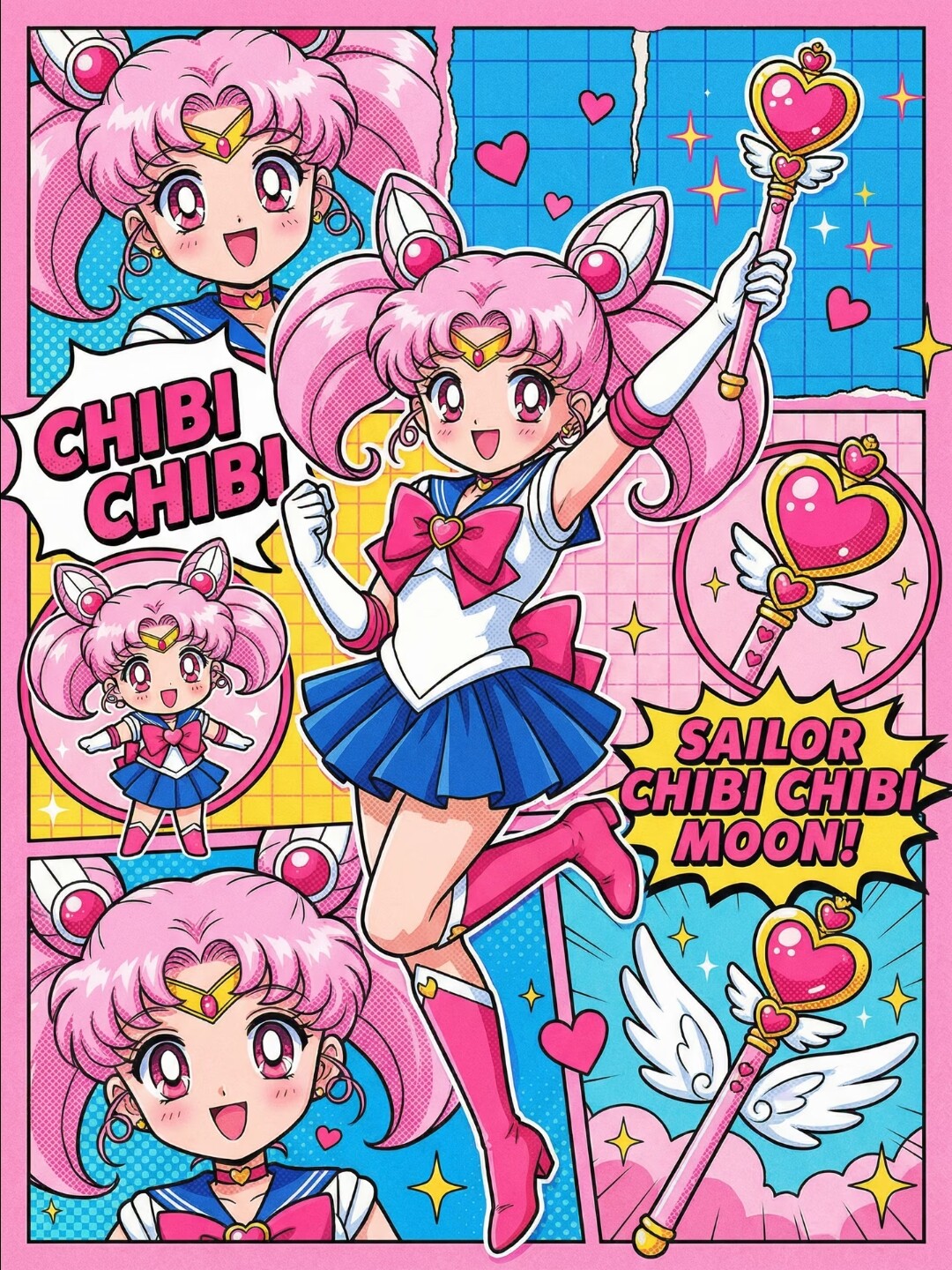 带框钻石画满钻魔方钻手工贴钻绣女孩卧室新款卡通动漫美少女战士