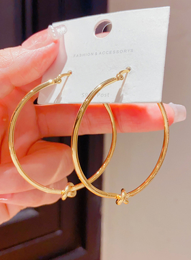 欧美夸张大气耳环女同心结圈圈小众设计感高级气质圆圈耳饰耳钉