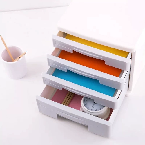 Бесплатная доставка 9761 Цветный четырехслойный файловый шкаф A4 Пластиковый шкаф для хранения шкаф
