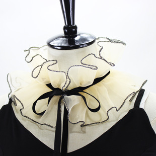 木耳领衬衫领女复古宫廷风拉夫领假领子女配毛衣低领舞台拍照森女