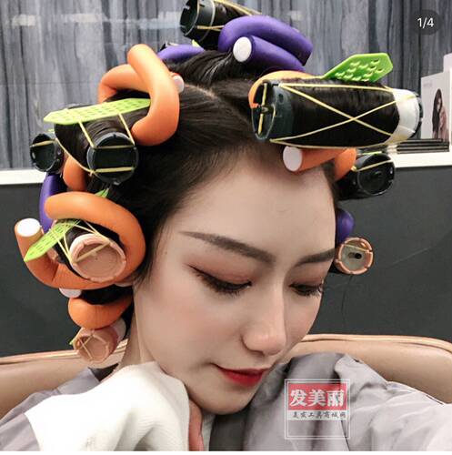 美发杠海绵发卷魔法卷发棒不伤发冷烫发杠子梨花头蜗牛橡胶隔热棒