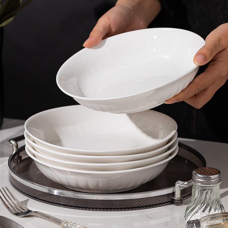 盘子菜盘家用2025新款陶瓷餐盘深盘高颜值圆盘火锅配菜盘碟子餐具,餐饮具,盘,淘宝优惠券,粉丝福利购,淘宝优惠卷