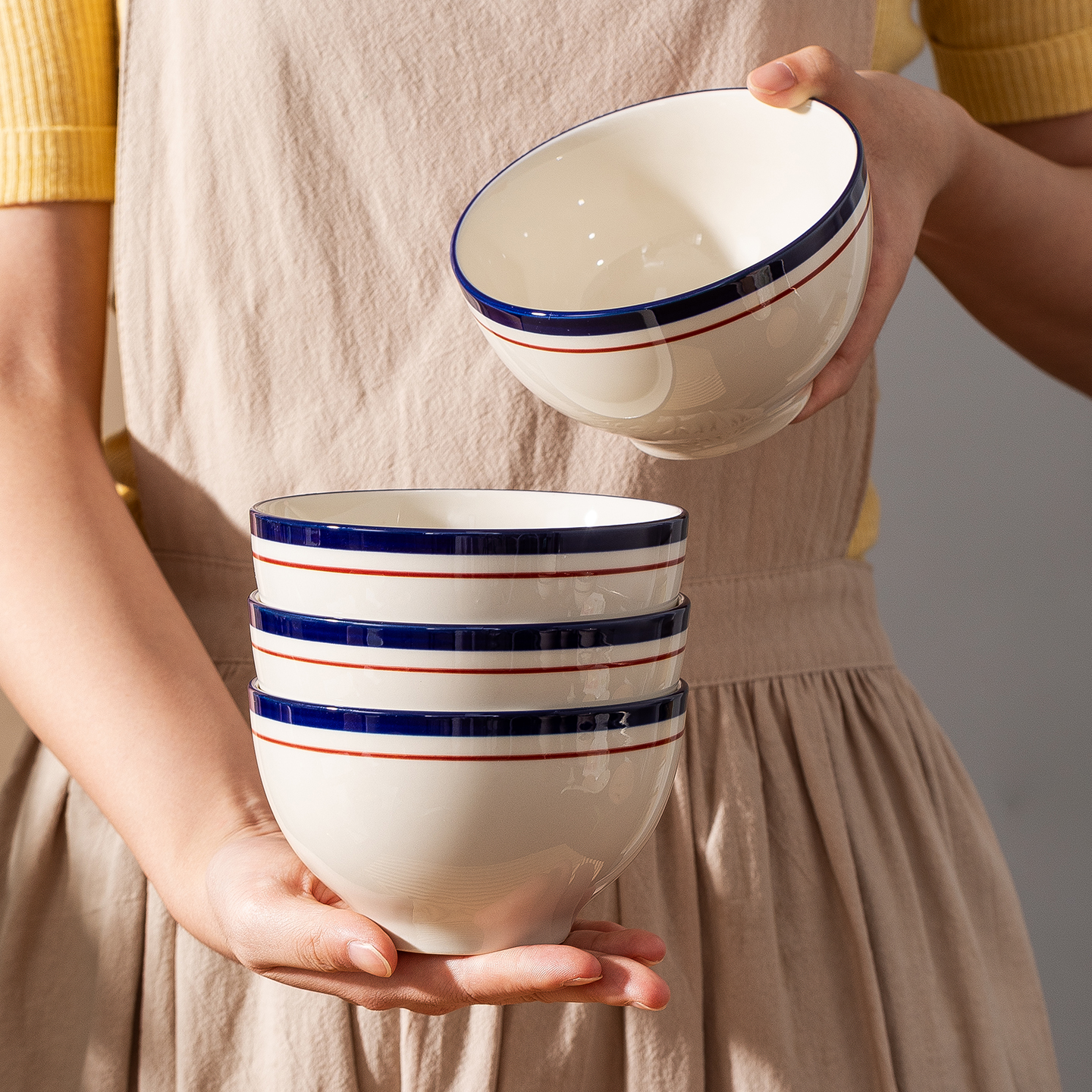 简约家用易清洗陶瓷饭碗