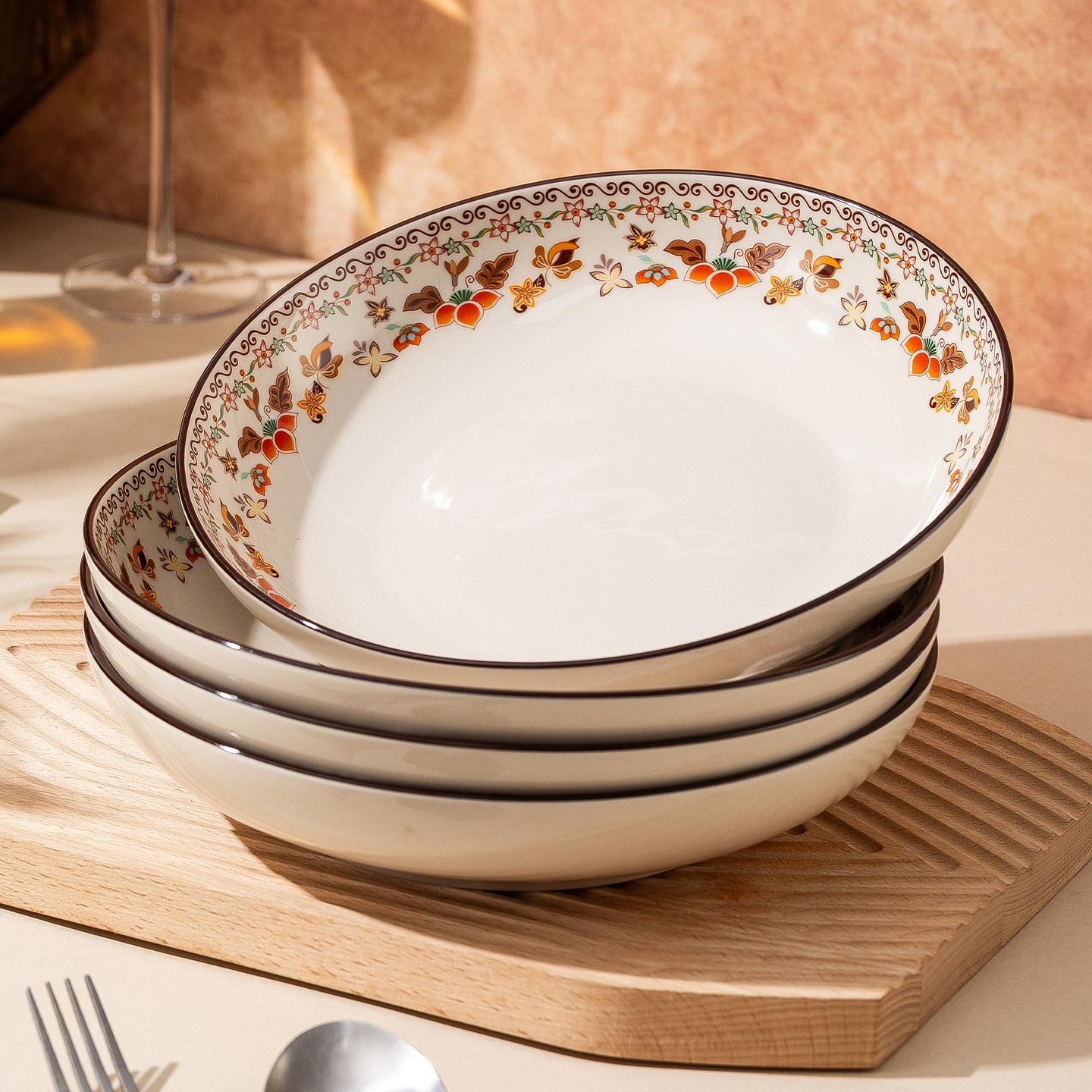 盘子菜盘家用陶瓷西餐盘深盘精致高级感单个大号碟子餐具套装组合,餐饮具,盘,淘宝优惠券,粉丝福利购,淘宝优惠卷