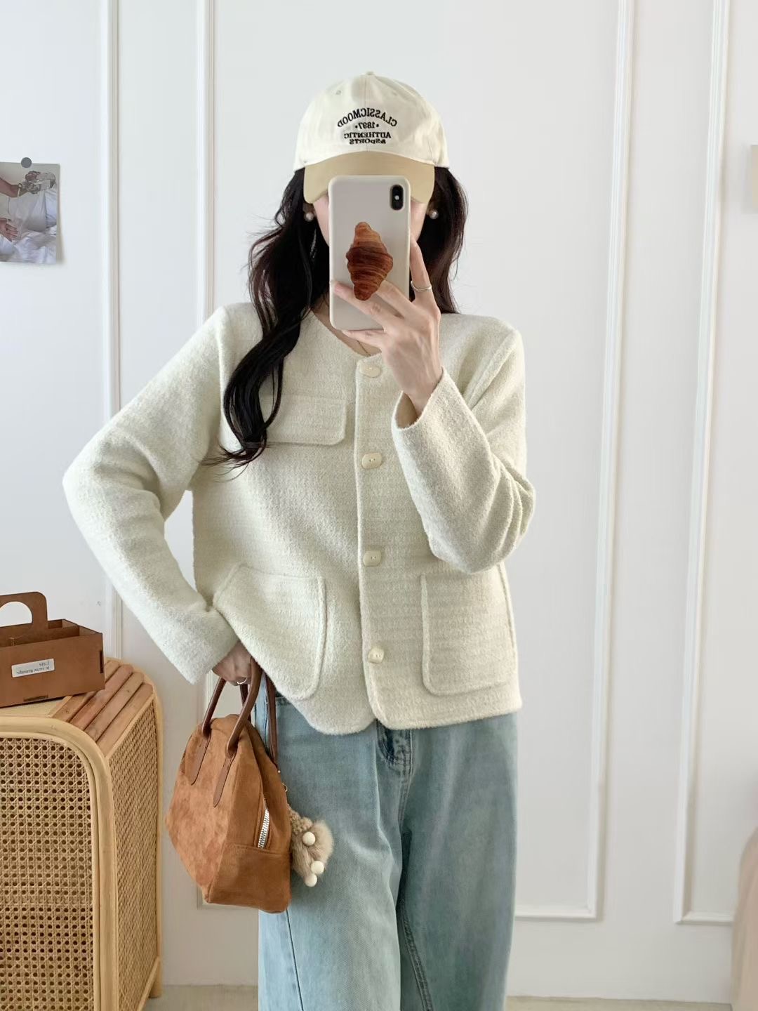 女装开衫时尚外搭2025秋季新款韩版圆领小香风短款潮流外套上衣