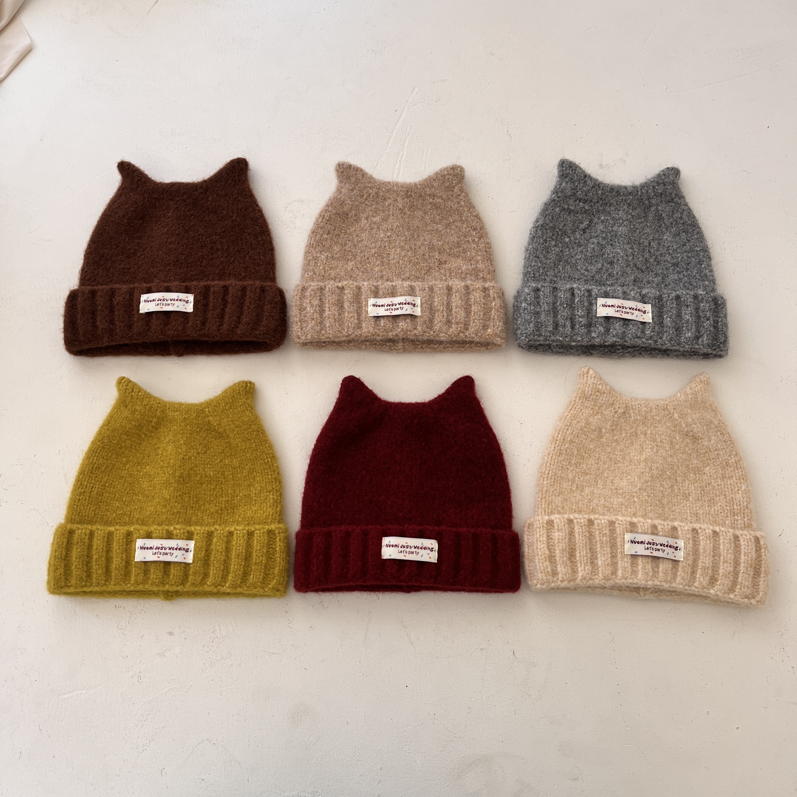 秋冬季猫耳朵女童可爱毛线帽防寒保暖针织男童帽子宝宝冷帽子加厚