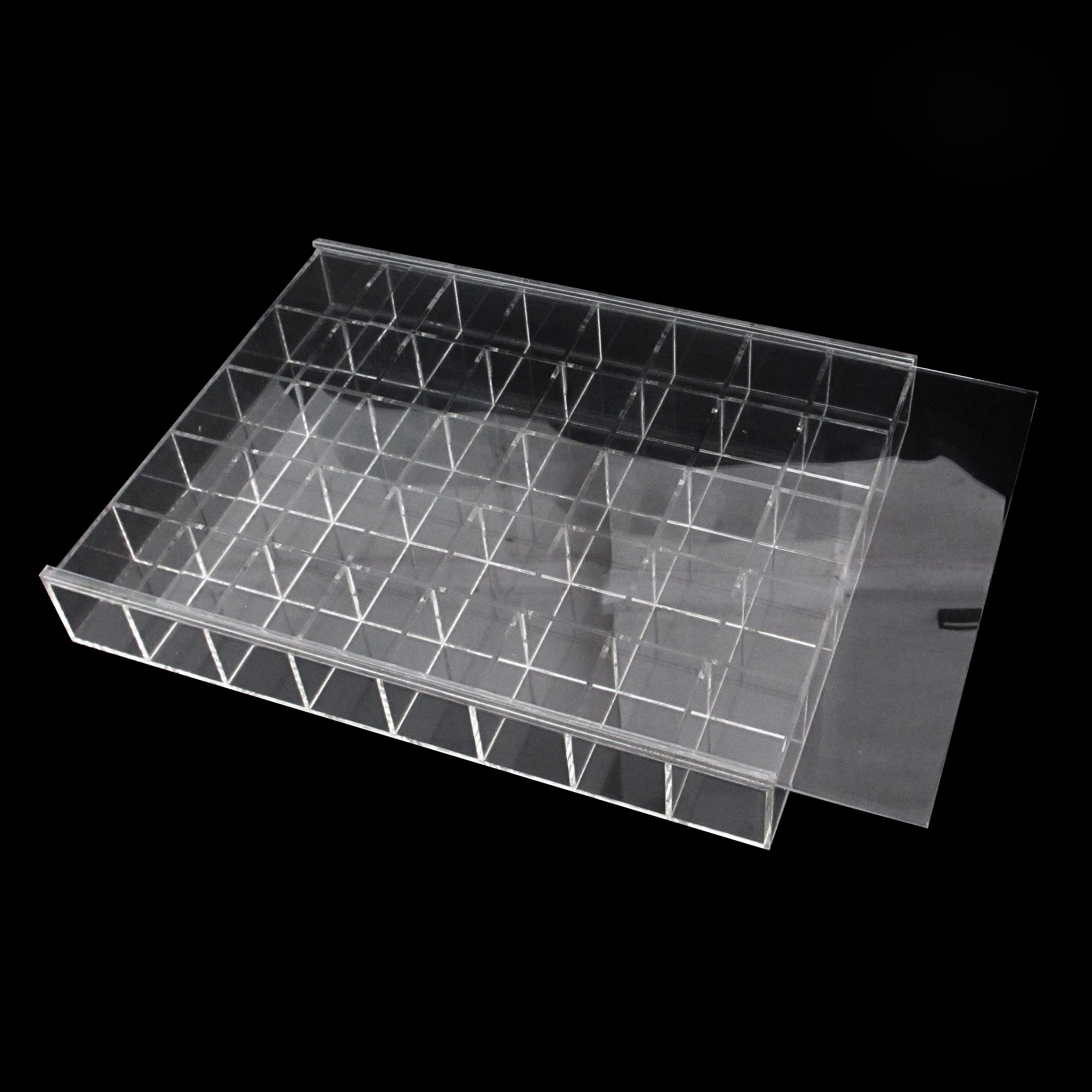 带盖亚克力盒子收纳盒带门防尘推拉干果五金配件展示陈列有机玻璃