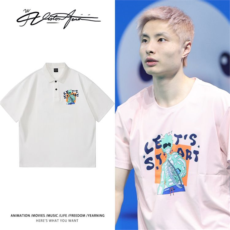 羽毛球运动员男单选手石宇奇同款粉丝应援POLO衫商务T恤夏季