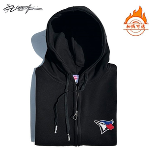 【刺绣】美国棒球联赛多伦多蓝鸟刺绣连帽开衫卫衣长袖潮流加绒薄