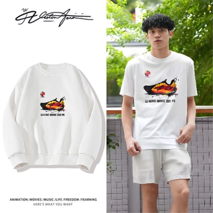 中国篮球联赛广东宏远徐杰同款美式印花圆领卫衣长袖打底