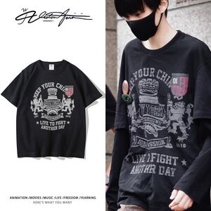 我们的少年时代2陈思罕路透同款私服纯棉短袖T恤男女夏季重磅宽松