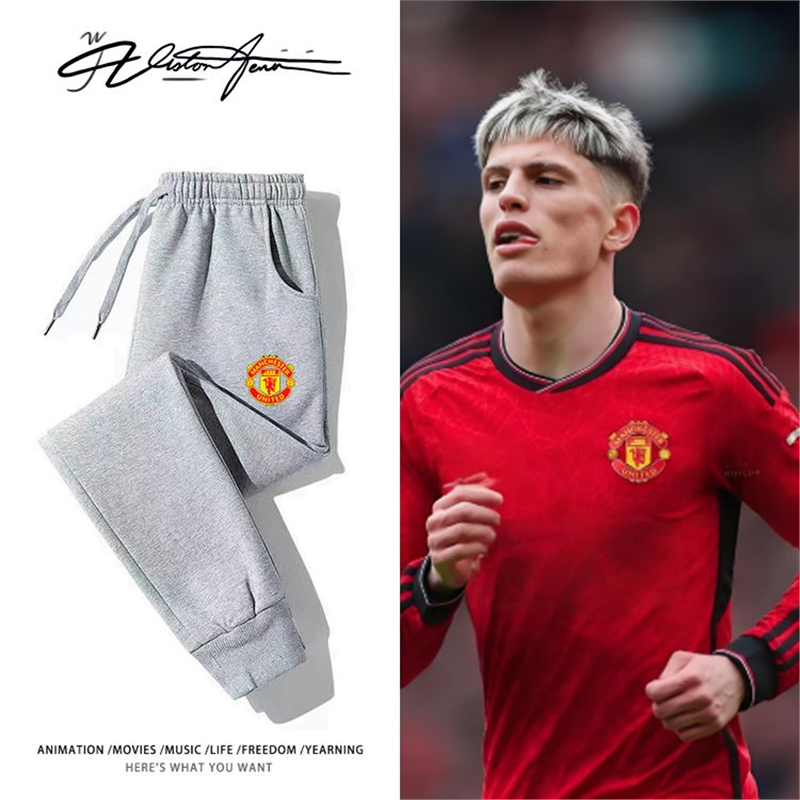 英超联赛曼联足球印花球迷应援卫裤男女同款束口加厚绒薄