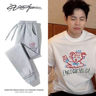 中国女篮杨舒予同款小羊卫裤男女同款束口加厚绒薄款春秋冬季百搭