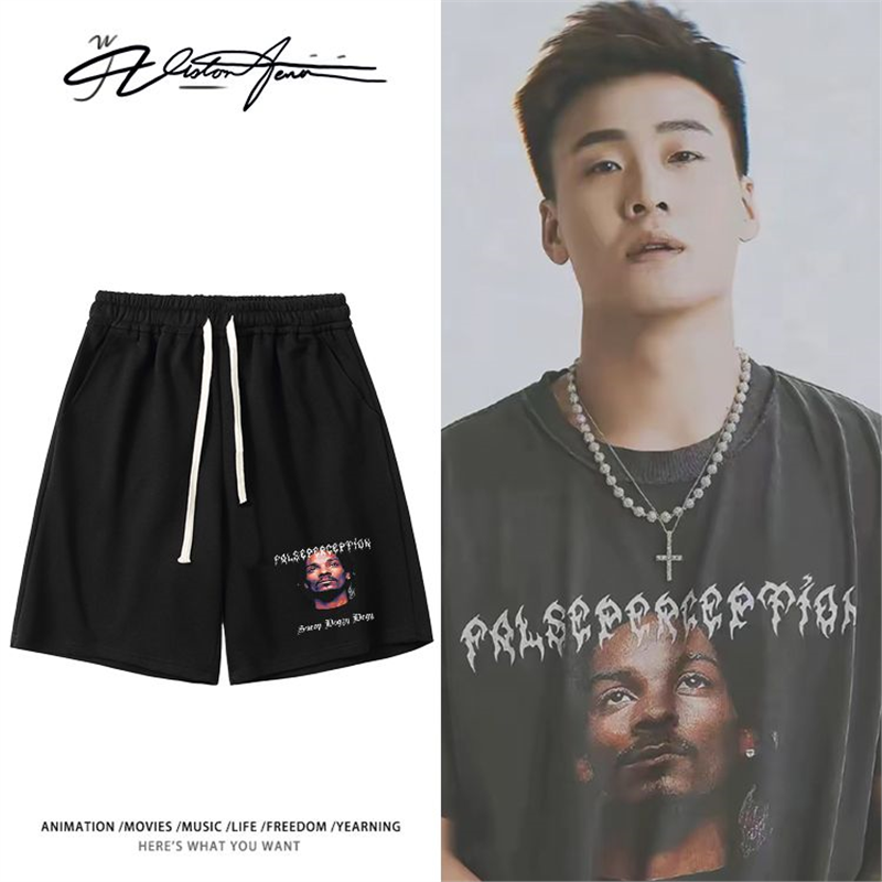 中国男篮队长赵睿同款侃爷美式帅气印花短裤夏季宽松休闲百搭