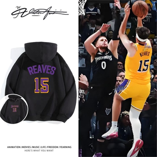 湖人里弗斯绝杀森林狼同款球衣印花连帽卫衣男女同款运动潮流