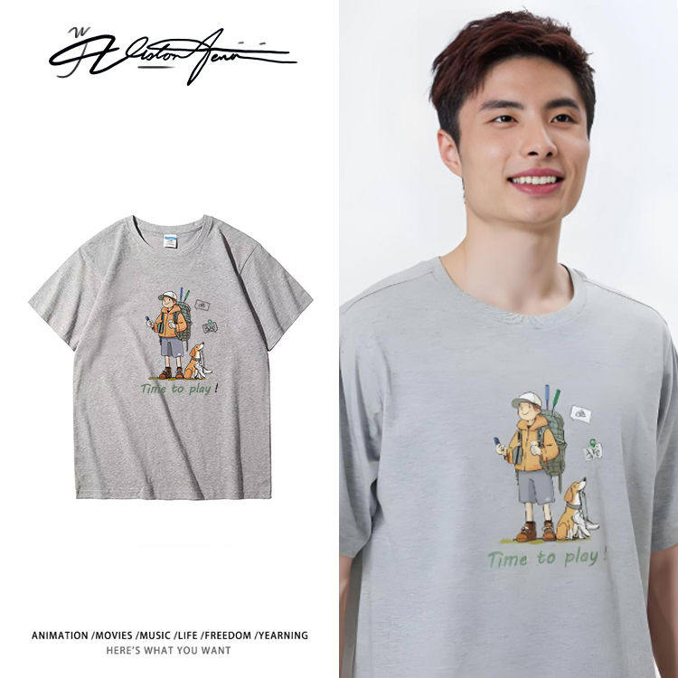石宇奇羽毛球文化同款印花短袖T恤男女同款体恤半袖宽松潮流打底
