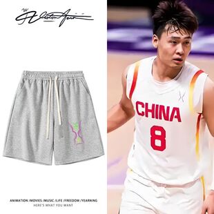 中国男篮亚洲杯赵睿同款印花短裤夏季宽松休闲百搭印花夏季运动