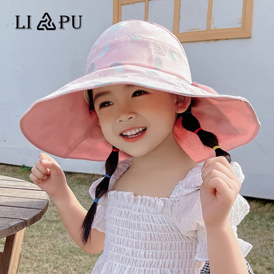 女童夏季甜美可爱大檐遮阳防晒帽