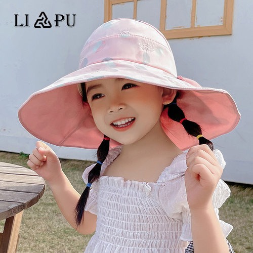 女童夏季甜美可爱大檐遮阳防晒帽