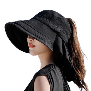 护脖颈遮阳防晒帽子女士夏季遮脸大檐挡紫外线太阳帽出游透气凉帽