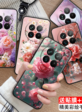 luckrider适用于realme12pro手机壳ralme12pr0+防摔reaime12pro+硅胶RMX3841外壳真我12pro+花朵rmx3841挂绳r