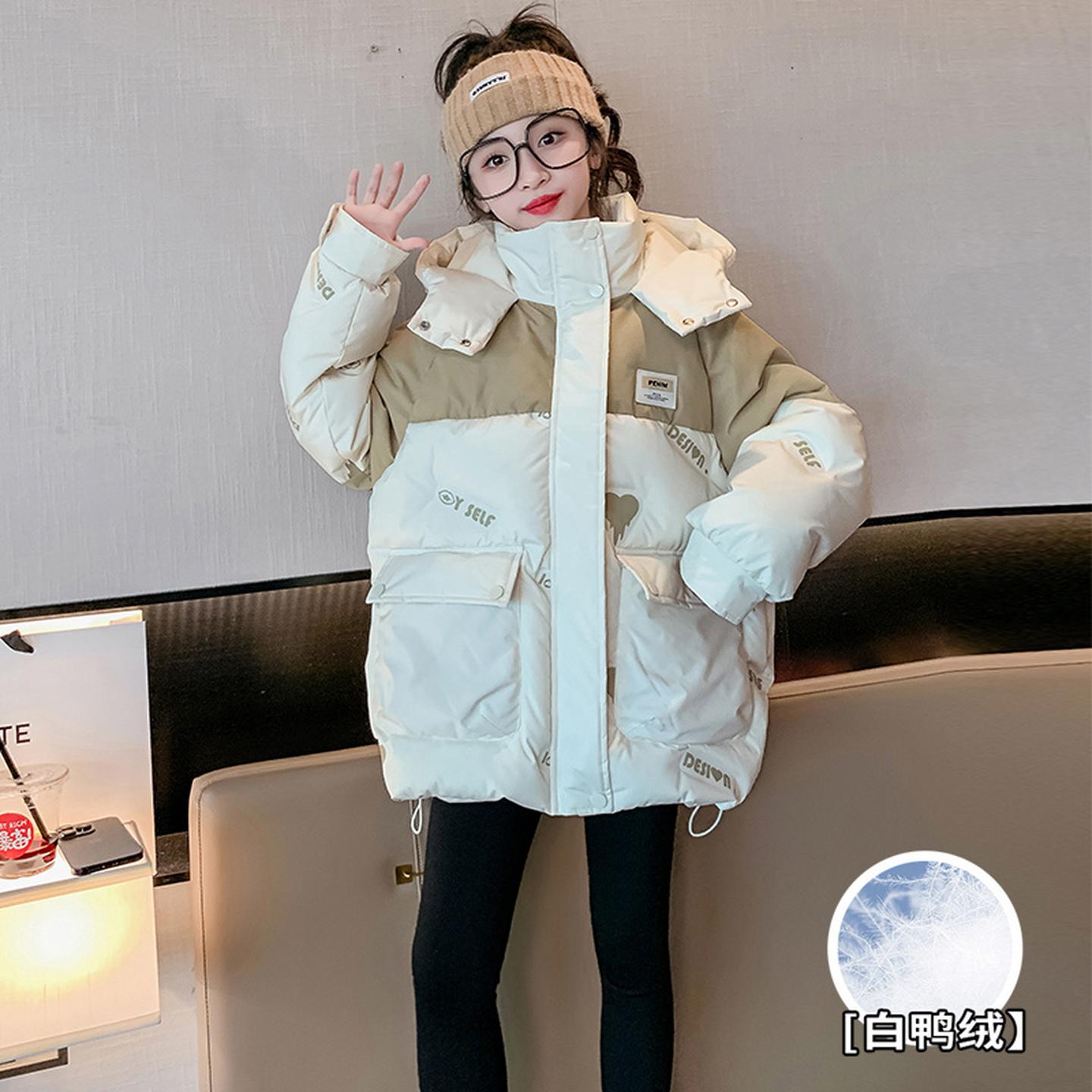 女童白鸭绒羽绒服冬装2025新款洋气大童儿童冬季女孩加厚保暖外套