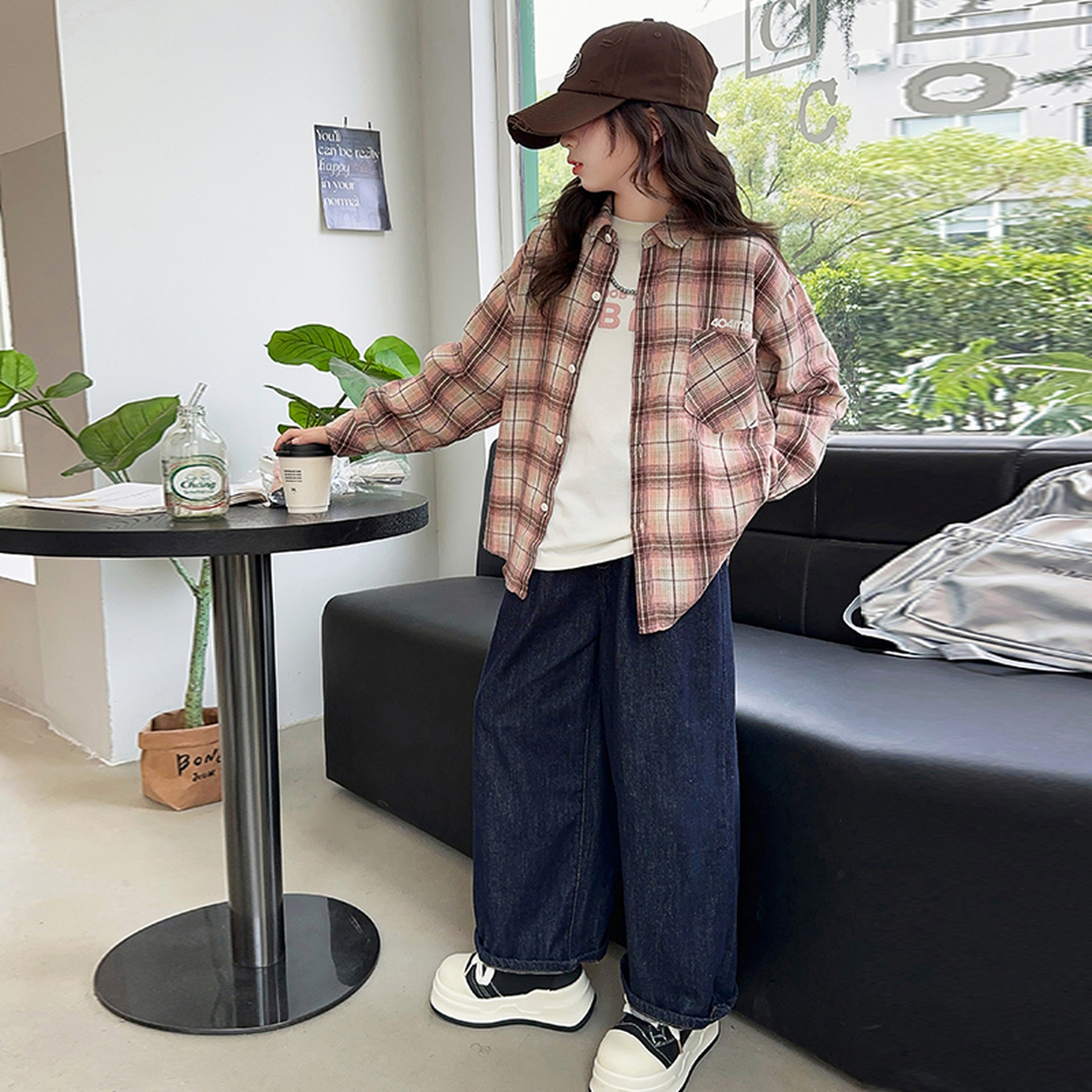 女童格子衬衫秋装2025新款中大童春秋儿童衬衣超好看女孩休闲上衣