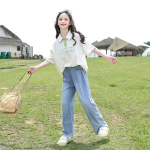 女童夏季韩版短袖印花T恤