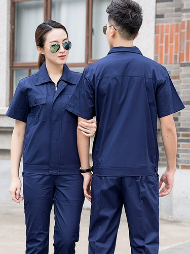 Хлопковая летняя одежда, нарукавники для работы, синий комплект, короткий рукав, делается под заказ