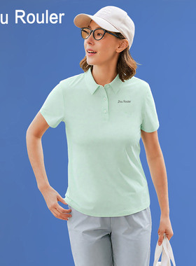 Rou Rouler绝美网球服短袖T恤女上衣polo衫夏季速干凉感运动温网