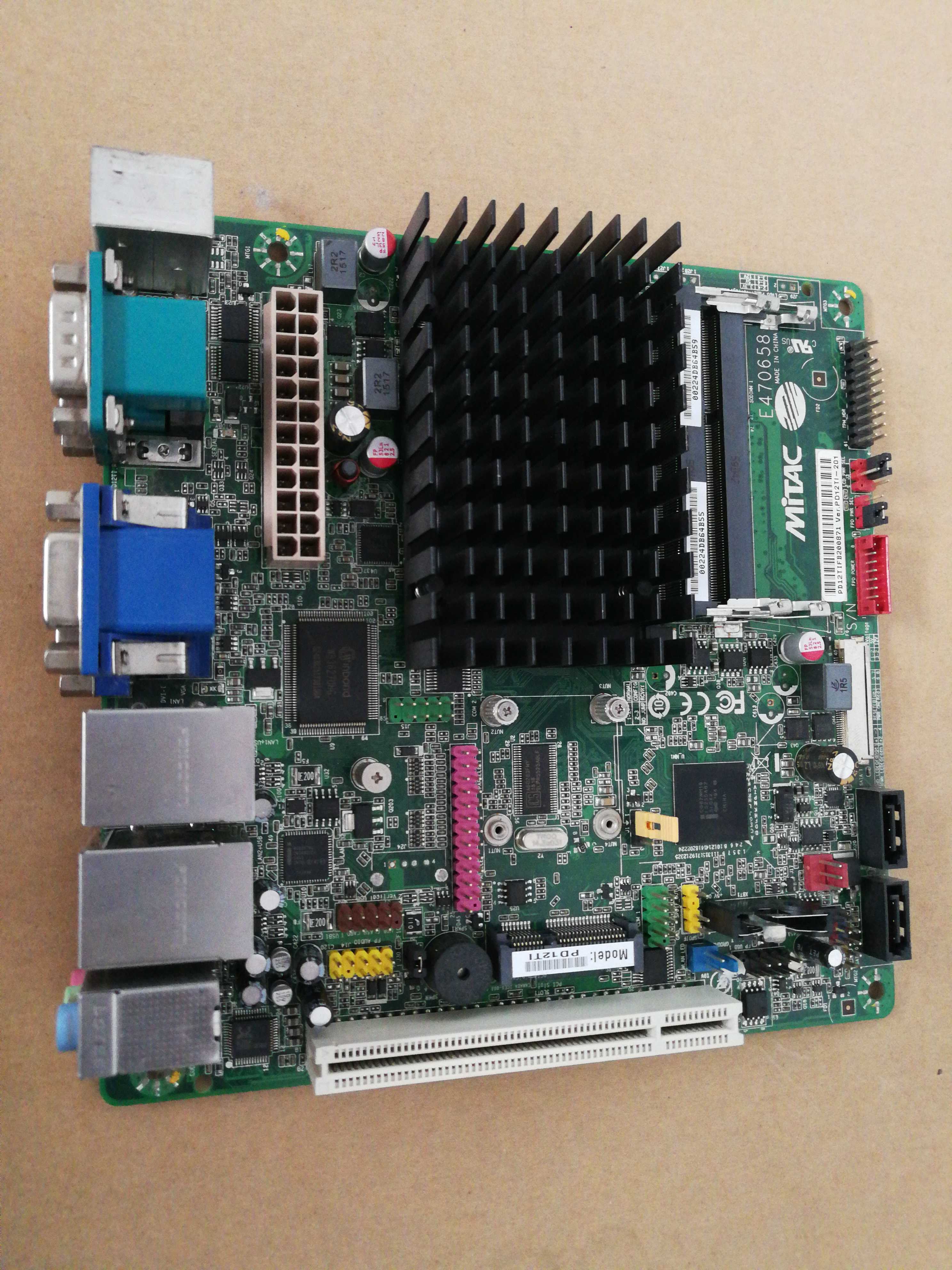 MiTAC PD12TI工控主板 PD12TI-201 E470658Mitx主板 17x17