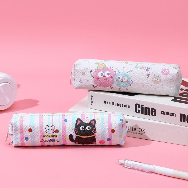派对猫咪笔袋女可爱2025新款高颜值文具盒学生铅笔收纳袋长款笔盒