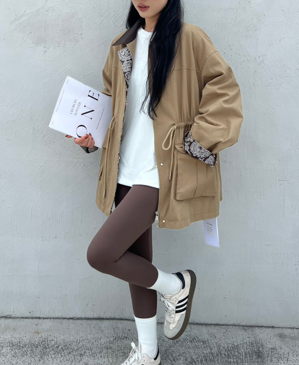 LILY2025春季新款韩版宽松休闲百搭中长款风衣外套女式风衣9370