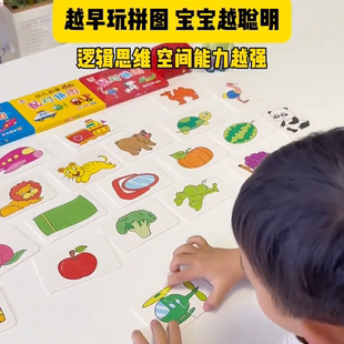 3到6岁儿童益智早教动画少儿启蒙配对拼图识字卡片智力开发玩具