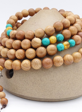 天然南方红豆杉木手链红木念珠