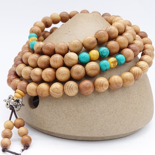 天然南方红豆杉木108颗6/8mm手链佛珠手串红木文玩男女款念珠