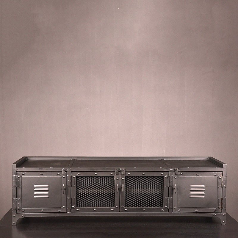 美式复古铁艺工业风客厅电视柜矮柜铁皮柜服装店收纳柜储物收纳柜,住宅家具,电视柜,淘宝优惠券,粉丝福利购,淘宝优惠卷