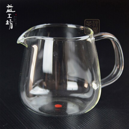 大益茶具手工吹制高硼硅玻璃公道杯耐热350ml功夫茶具配件益工坊