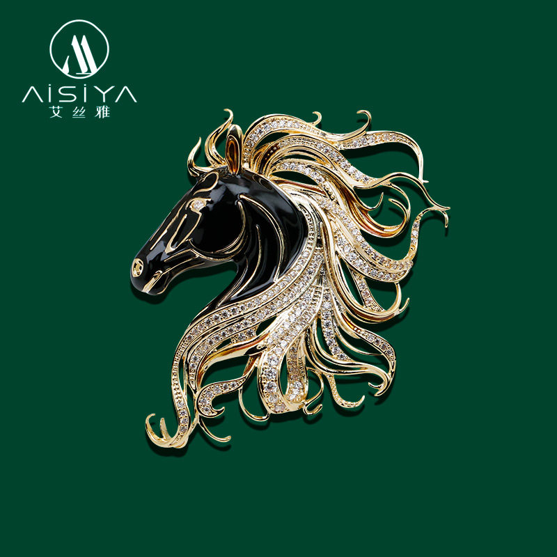 金戈铁马生肖马胸针小众设计高档气质时尚百搭新款精致胸花别针女