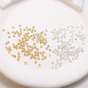 14K包金保色迷你2MM小隔片隔珠串珠散珠diy手工流苏珍珠饰品配件