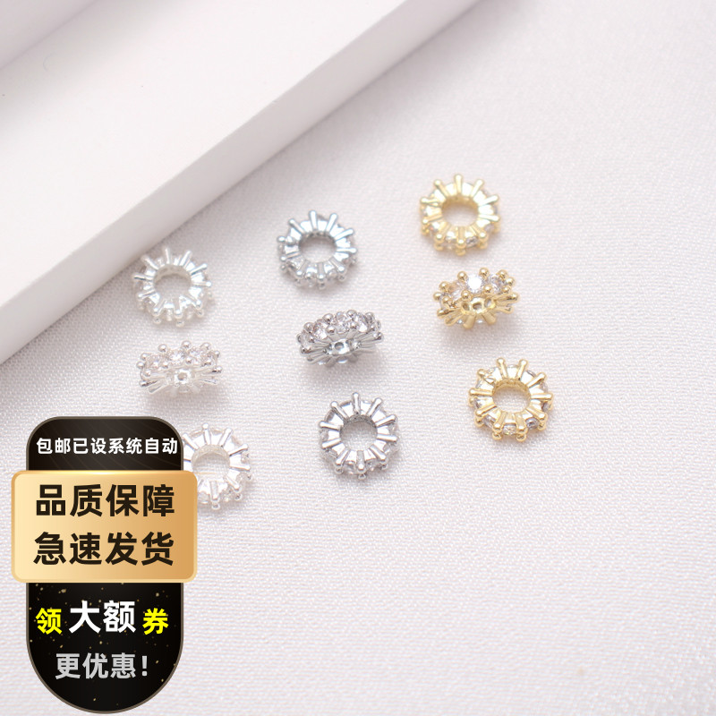 镀金保色大孔隔珠隔片DIY配件