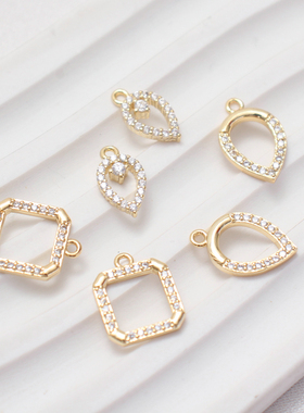 鹅弟镀金镶嵌锆石保色吊坠小挂件