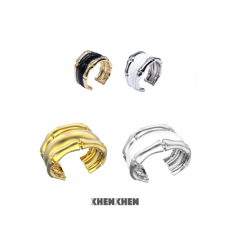 XHENXHEN孙悦刘雨昕许天奇同款浮光竹影系列珐琅开口手镯戒指电镀