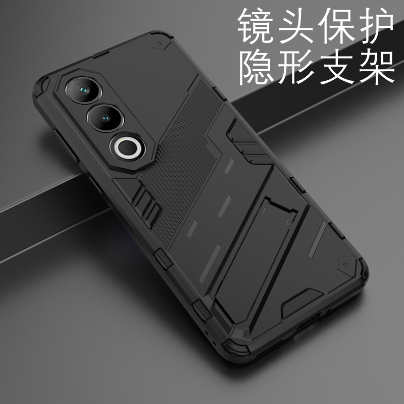 适用一加ace3v手机壳1加aec3V带隐形支架铠甲精孔镜头保护磨砂商务后壳PJF110气囊防摔外壳oneplusace男女v3