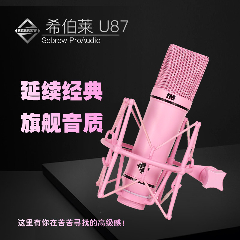 希伯莱 U87电容麦克风电脑手机唱歌录音主播K歌直播设备话筒 套装