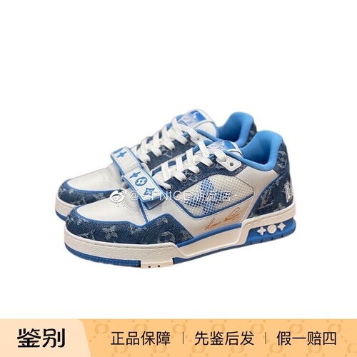 Louis Vuitton LV 22FW 牛仔 魔术贴 Trainer 板鞋运动鞋