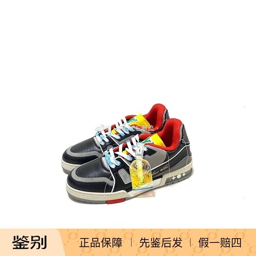 Louis Vuitton LV 21SS 黑水泥 红黄 trainer运动鞋 板鞋